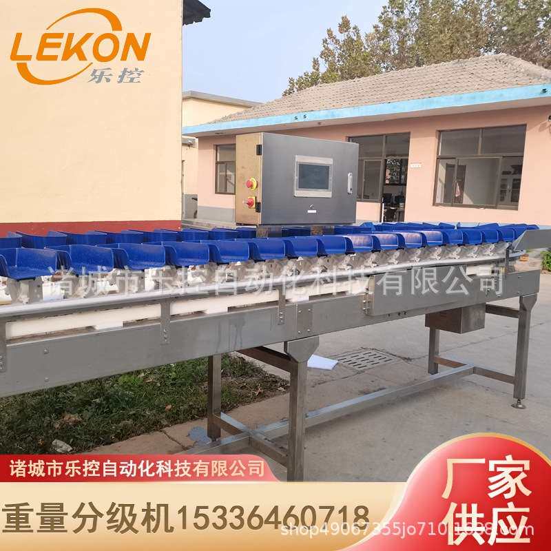 乐控大料盒白条分级机 整鸡鸡大腿重量筛选机 杀鸡厂重量分选设备