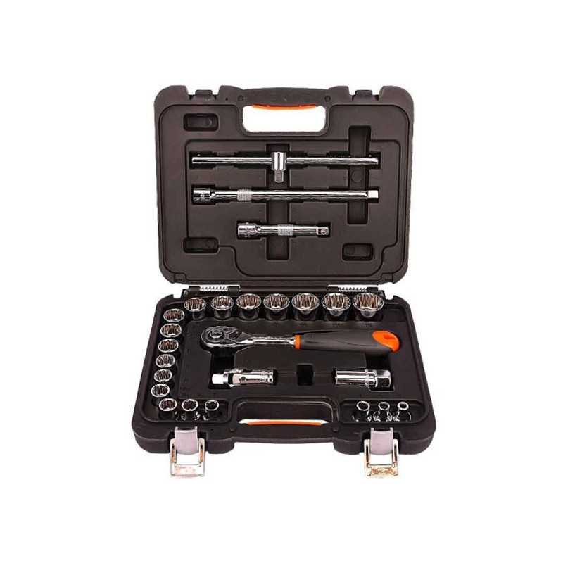 钢盾(SHEFFIELD)S010025棘轮扳手套筒综合工具25件套12.5mm系列