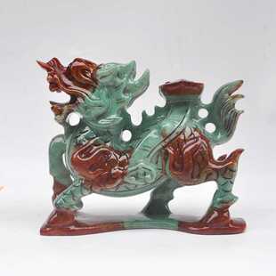 20CM岫玉如意麒麟家居工艺品客厅装 钰程本命年玉器 饰品祥瑞