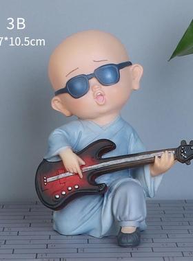 新款创意家居装饰品可爱少林功夫小和尚礼品摆件汽车车内饰品公仔