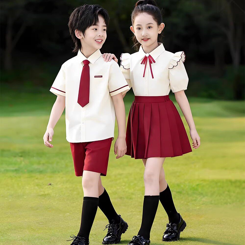 六一合唱团朗诵演出服装幼儿园园服毕业照班服夏季小学生校服衬衫