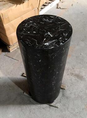 圆柱形大理石底座摆件酒店客厅轻奢高档落地石材装饰展示柱雕塑台