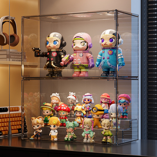 亚克力盲盒收纳展示架手办泡泡玛特展示柜透明防尘娃娃小摆件盒子