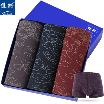 健将莫代尔面料中腰男士平角内裤