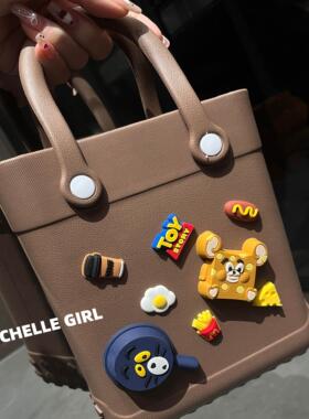 Michelle Girl2025新款欧美流行洞洞手提包买菜沙滩收纳可diy配饰