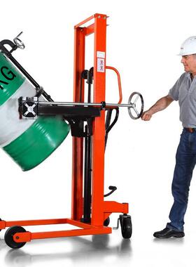 咬嘴卡式油桶搬运车油罐推车ytc液压叉车倒桶器油桶倾倒车倒料车