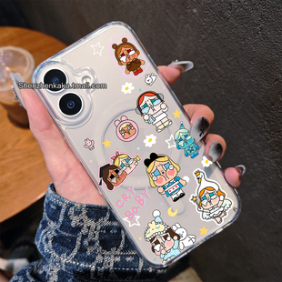 crybaby哭娃iPhone17手机壳磁吸16promax小众女适用15plus潮玩周边苹果14卡通可爱17air透明硬壳13pro保护套
