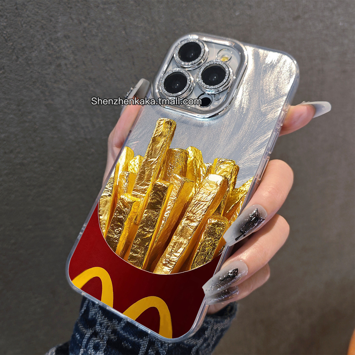 苹果17薯条适用16promax吃货手机壳opporeno13汉堡Findx8简约情侣vivos20华为pura80新款女小米15全包镜头膜