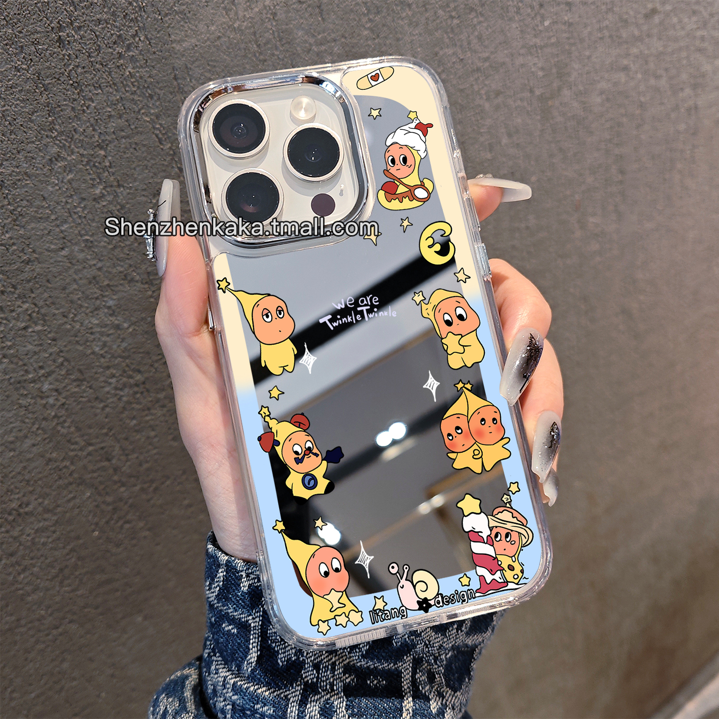 带镜子星星人iphone17手机壳超火潮玩周边16promax卡通opporeno14可爱女findx8小米15华为pura80防摔vivox200