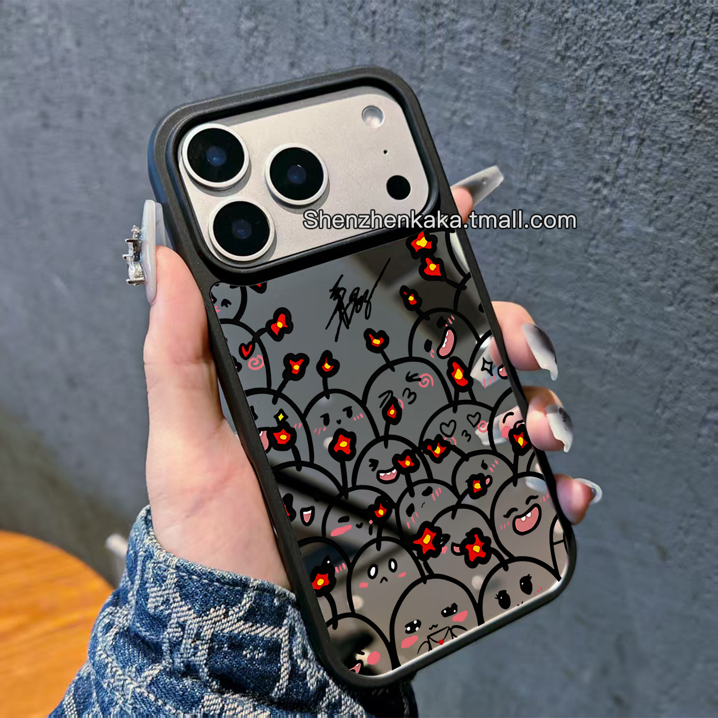 华晨宇黑煤球17promax手机壳Magsafe磁吸适用苹果16卡通可爱15plus独特好看iphone14个性潮流ip13黑边保护套