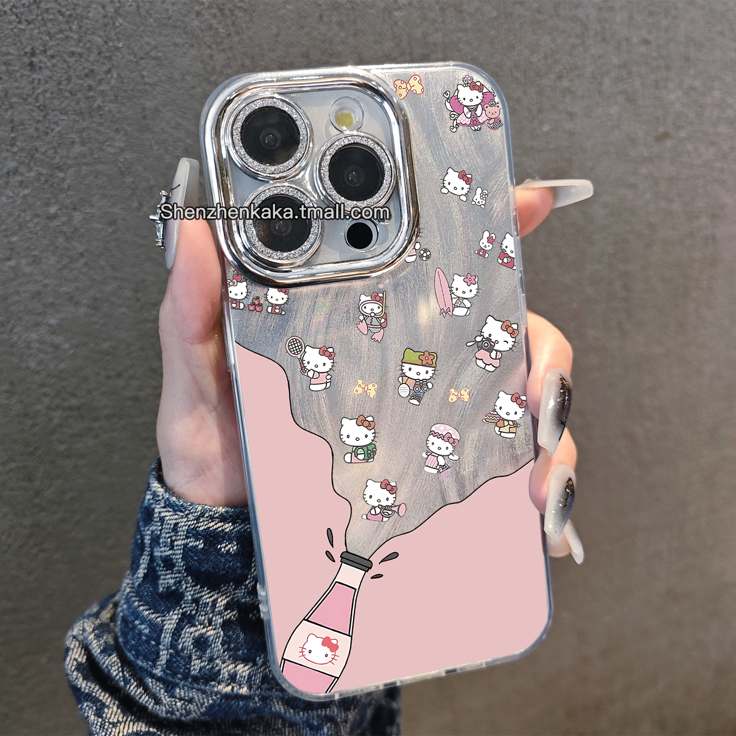 iphone17日韩卡通kitty手机壳小米15带镜头膜pura80女mate70高级感适用vivox200全包防摔opporeno14苹果16pro