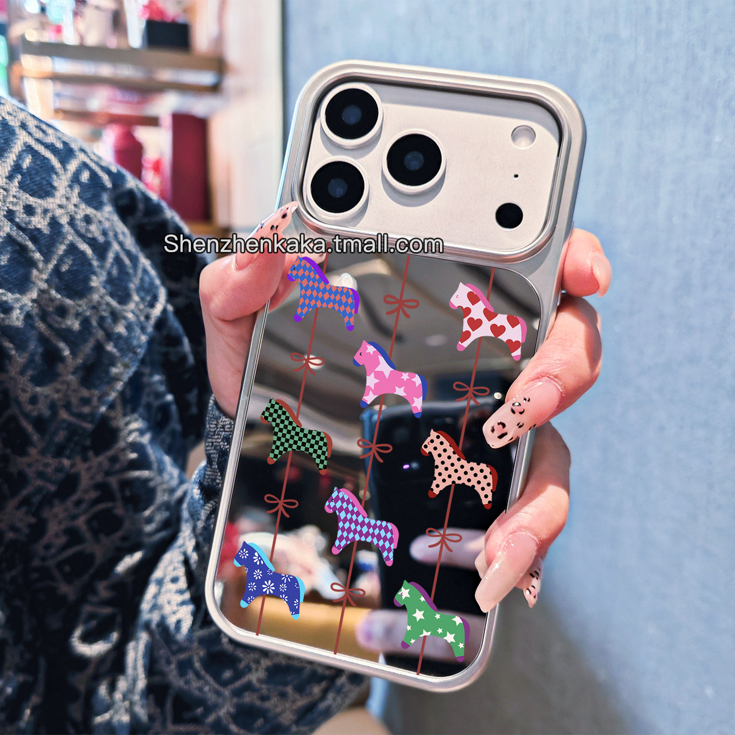 磁吸带镜子蝴蝶结旋转小马17promax手机壳欧美轻奢适用苹果16卡通可爱15plus高档简约iphone14小众女13promax,3C数码配件,手机保护套/壳,淘宝优惠券,粉丝福利购,淘宝优惠卷