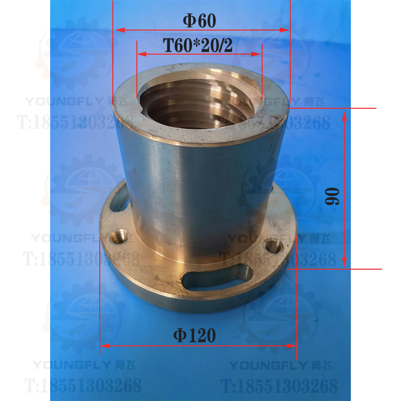 南通京鼎X2080T龙门铣床双头T60*10纵向工作台螺母 双组合螺母
