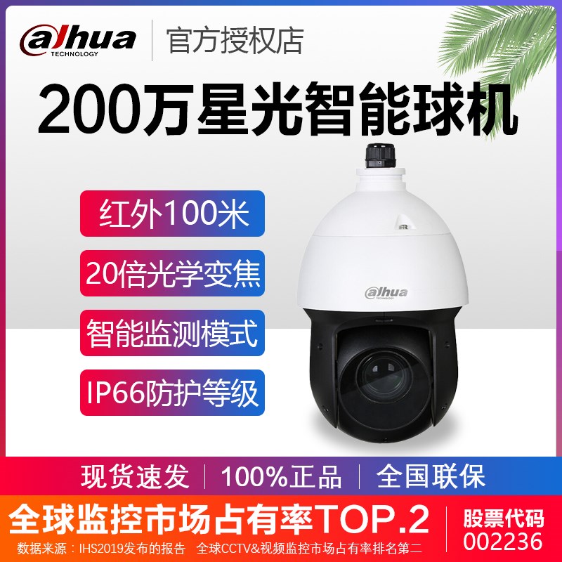 大华20倍变焦200万4寸红外100米网络高速旋转云台球机DH-SD4220-D