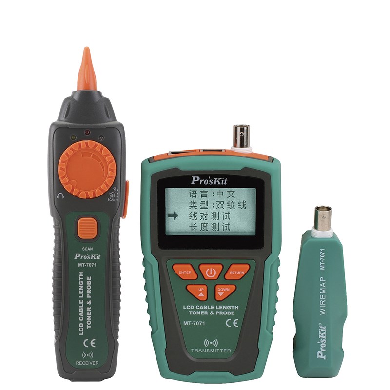 台湾宝工网c线测线仪寻线仪LCD音频线长查线器巡线仪MT-7071多功