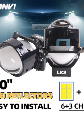 SANVI三为车灯3寸LK8 60瓦6000K高亮聚光LED双光透镜大灯前照灯