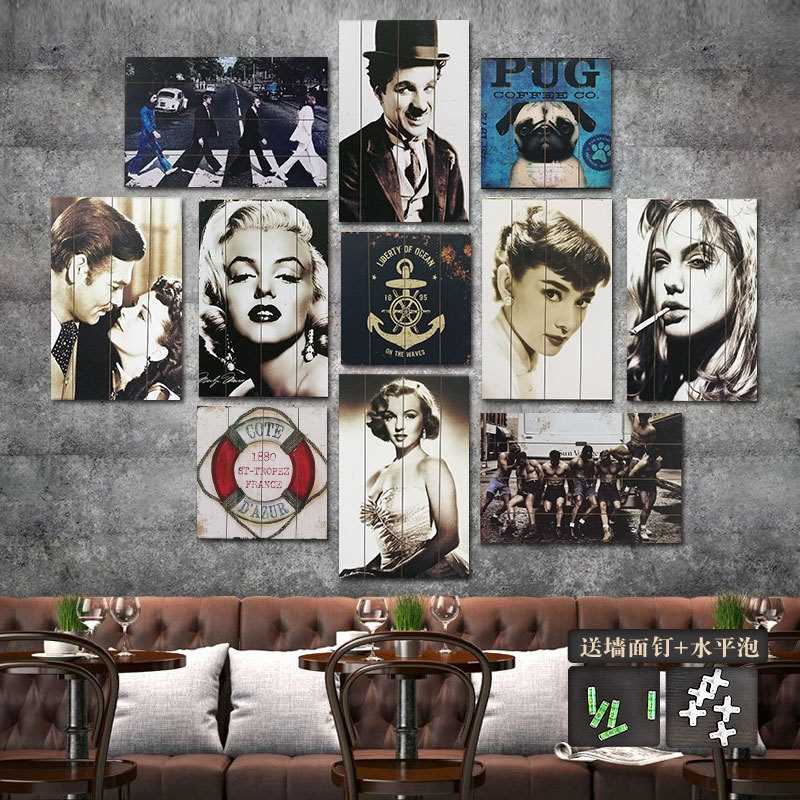 复古木板画酒吧工业风壁挂件房间卧室床头创意墙面装饰品墙上挂饰