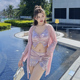 纯欲沙滩泳装 高级感四件套罩衫 胖妹妹泳衣女比基尼性感大码 新款