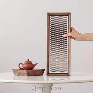 高级感胡桃木茶盘家用干泡盘轻奢小型小茶台储水沥水托盘茶道配件