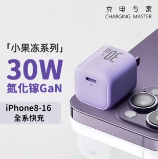 佐梵希PD30W氮化镓适用苹果17/16充电器头iPhone15promax手机充电器14pro快充头13小冰块GaN充电器套装