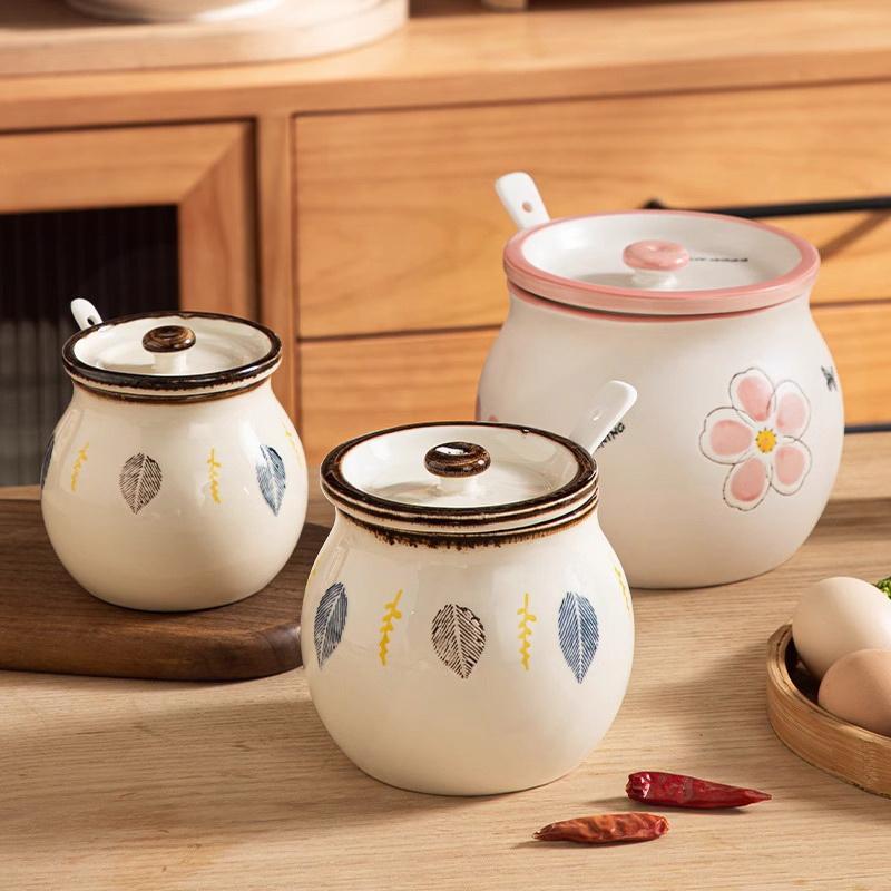 可微波爐食品級陶瓷耐高溫豬油罐