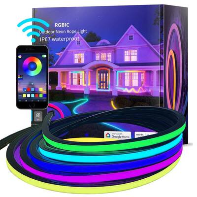 热销0713LED黑色霓虹灯带24V低压幻彩RGB柔性灯条黑色套管