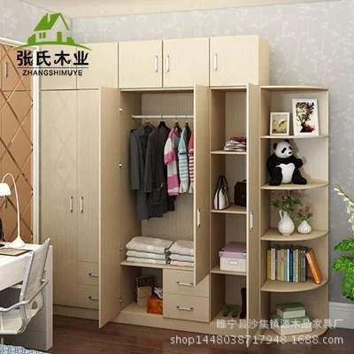 简易板式家具2 3 4 5 6 门衣柜大容量储物柜儿童衣橱阳台组合收纳