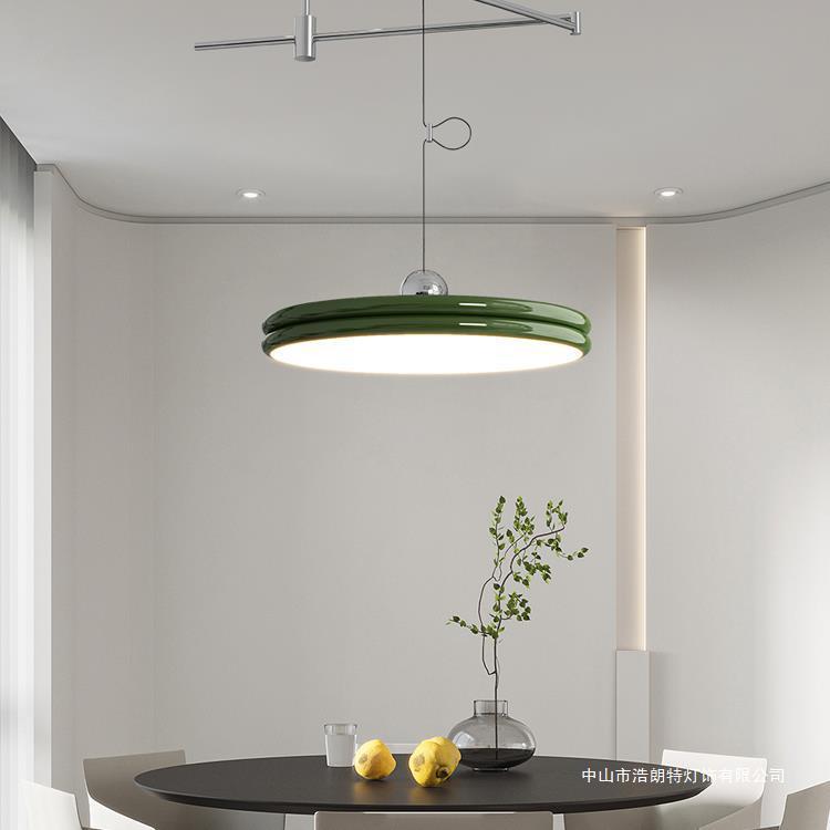 飞碟摇臂餐厅吊灯现代法式中古餐桌灯可移动全光谱灯具复古风