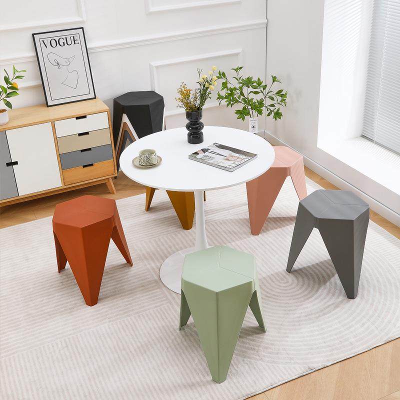 加厚塑料凳子家用圆凳现代简约高脚凳客厅可叠放餐厅餐桌家具