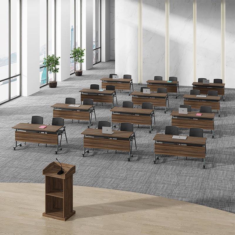 培训折叠会议桌可移动滚轮长条形拼接会议桌办公桌钢架翻板洽谈桌