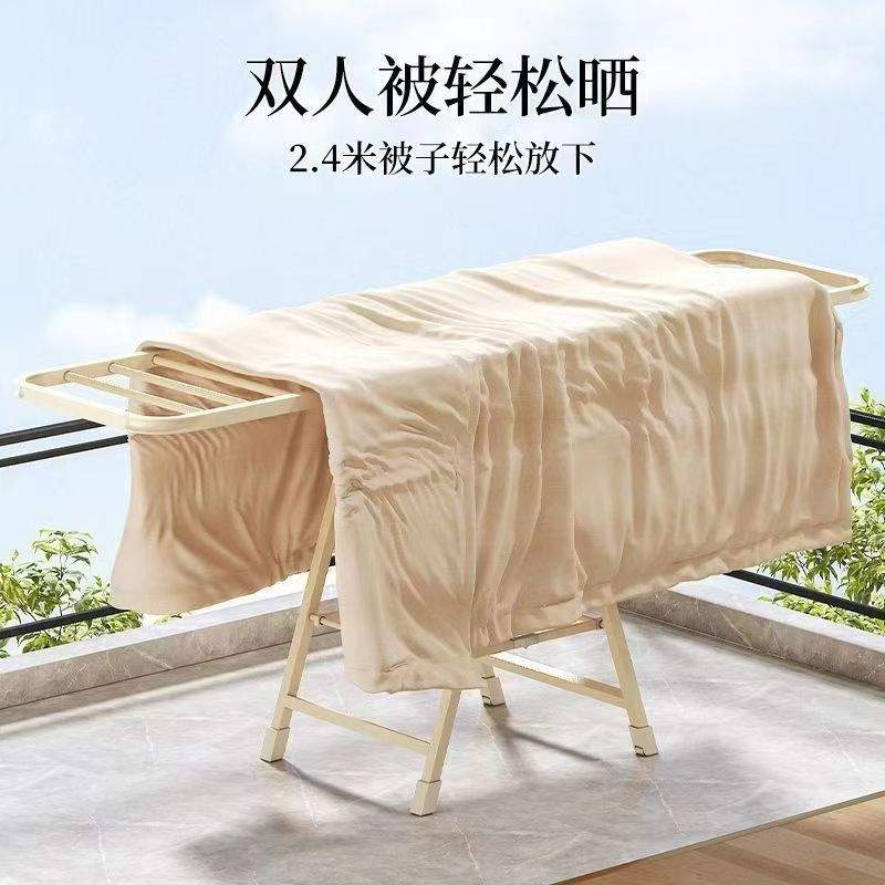 折叠晾衣架落地家用挂衣架卧室衣服置物架可移动晾晒架晒被子神器