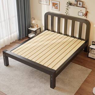 加厚加固单人铁床1米2出租房用1.5m实木床R*铁艺床双人床现代简约