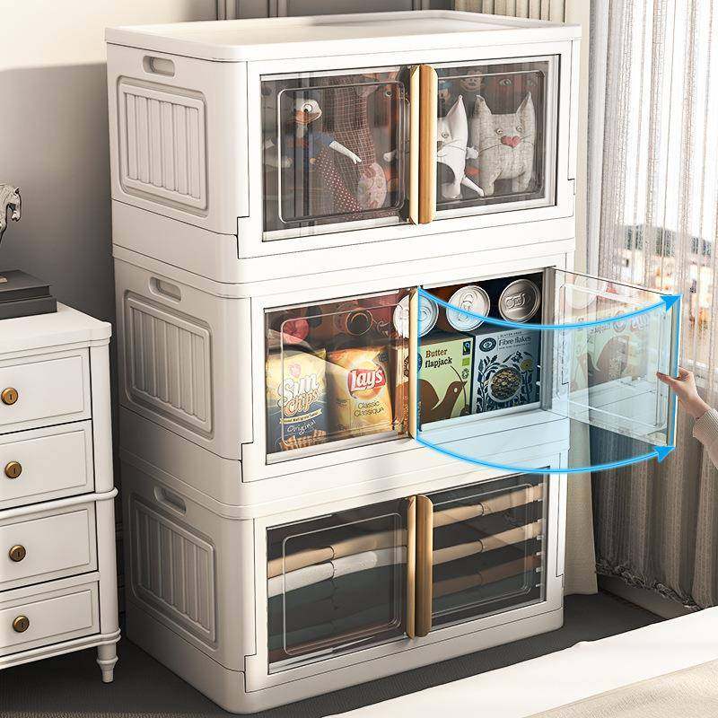 大号双开门收纳箱塑料衣柜玩具可折叠整理箱婴儿童衣物衣服储物箱