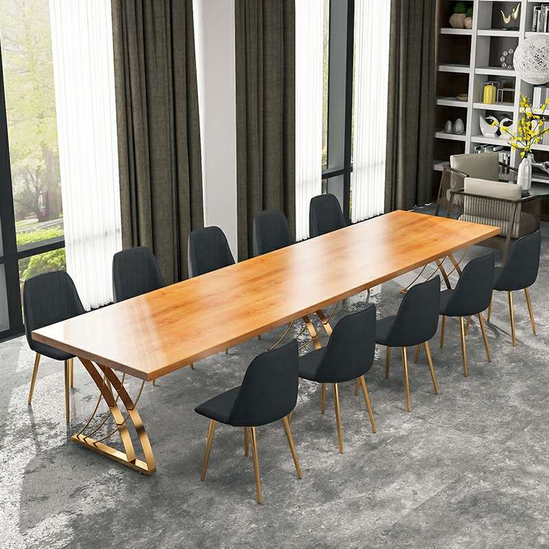 办公室北欧实木创意办公桌简约大型职员工作台员工长条洽谈桌椅