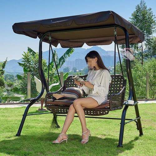 户外秋千庭院荡秋千室外双人吊床室内小院摇篮家用花园藤编摇摇椅