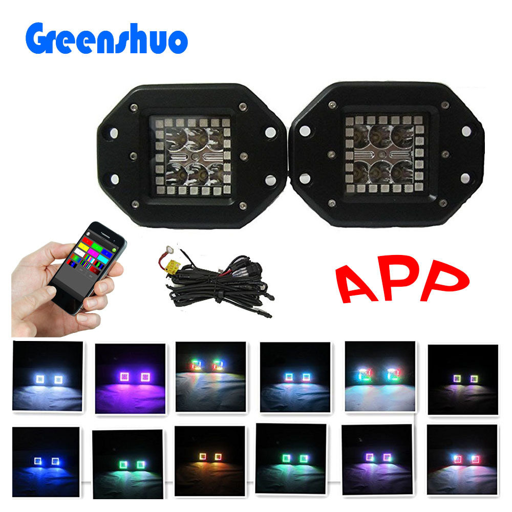 厂家直销LED 18w cree RGB APP七彩 汽车雾灯 天使眼探照灯pods