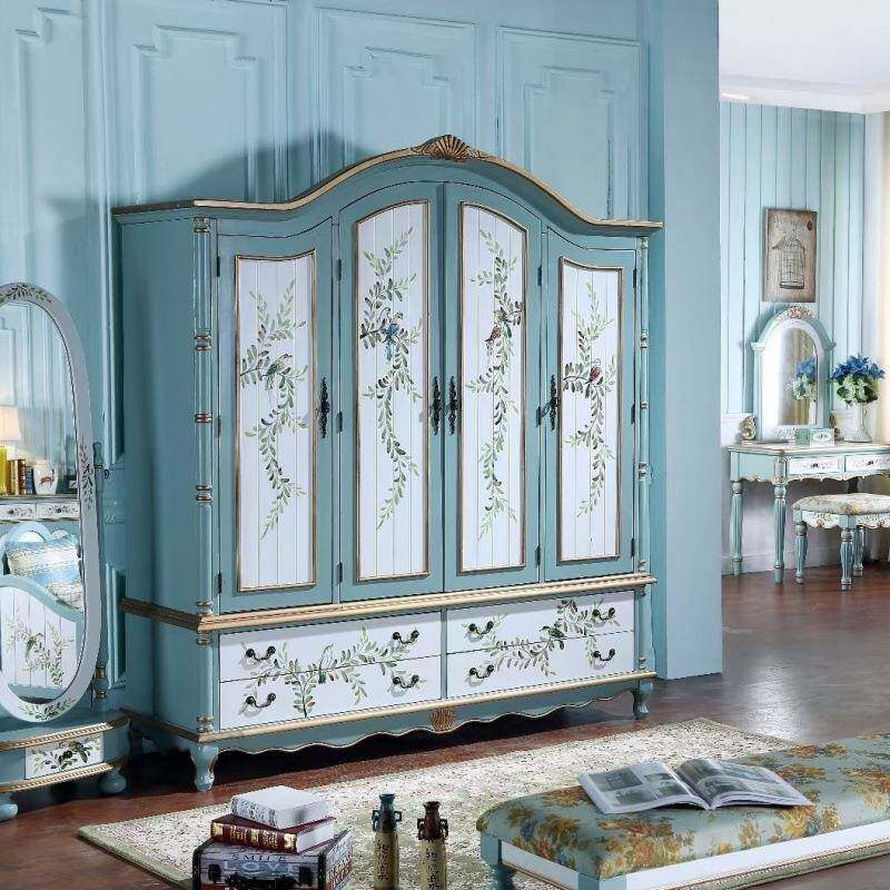 欧式衣柜实木推拉门衣柜简易衣柜双人组装大衣柜实木卧室衣橱衣柜