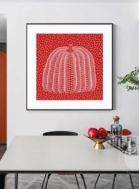 草间弥生红色波点抽象艺术画餐厅玄关南瓜挂画服装店样板间装饰画
