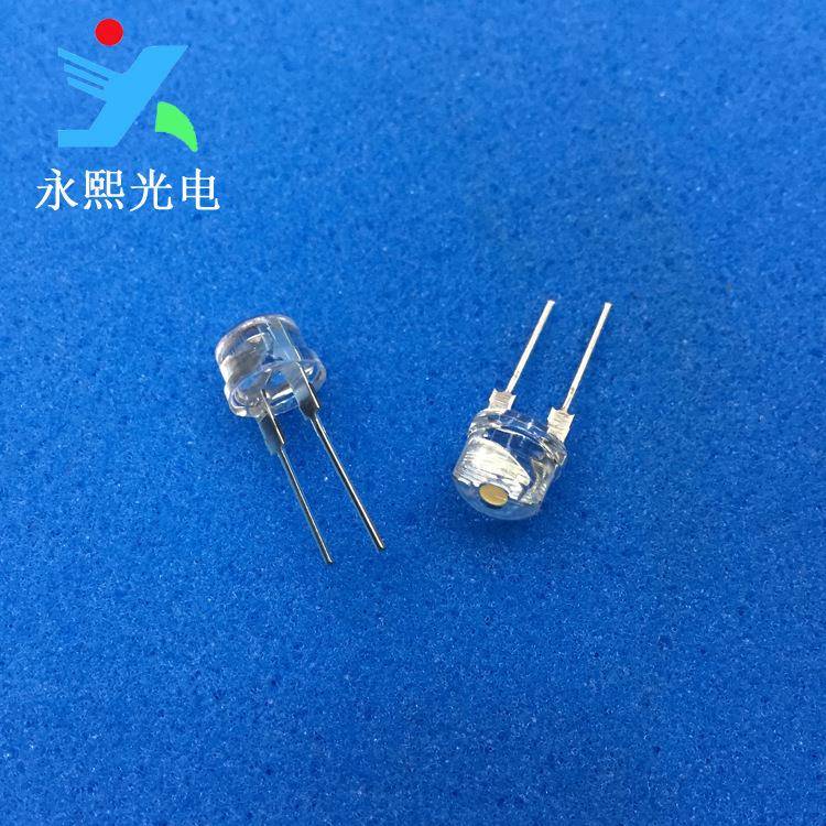 直插F8草帽0.5w黄色led灯珠8MM发光二极管黄灯led高亮黄光