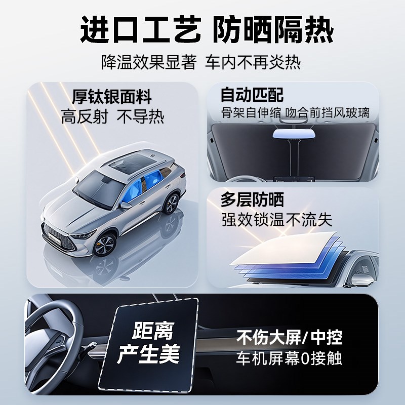 小鹏P7/P7+加专用汽车遮阳帘防晒隔热遮阳挡前挡风玻璃遮阳伞板罩图片
