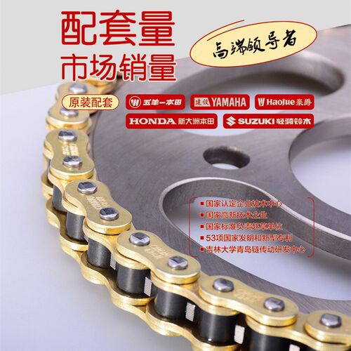 征和出口O-ring链条428/520/525HOX型摩托车链条金色油封链条黄龙