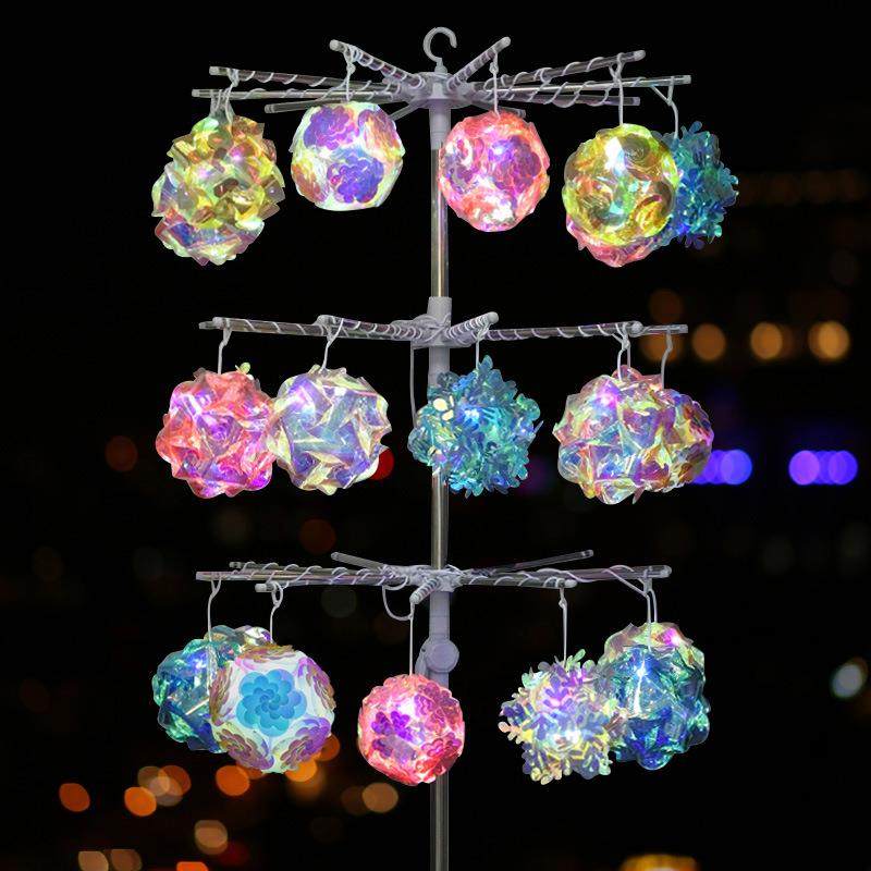 灯笼艺术时尚便携折叠伸缩圣诞白色塑料树插电发光配件卖展示架子