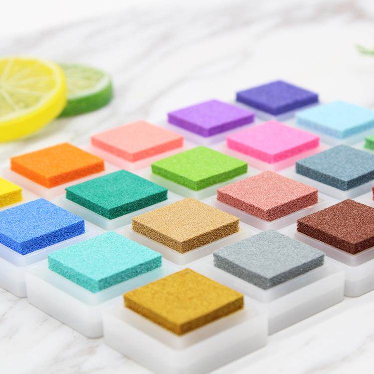 GLITTER珠光单方印台 橡皮章雕刻专用 印台 印泥 可爱印台 跨境