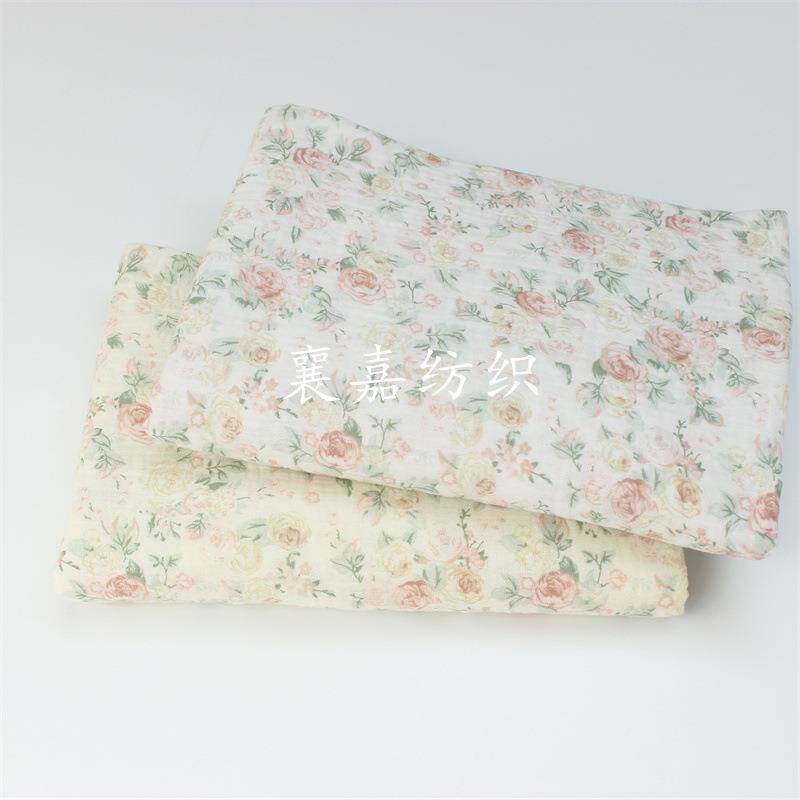 新款日韩小碎花 全棉双层纱布 绉布 家居服 睡衣面料