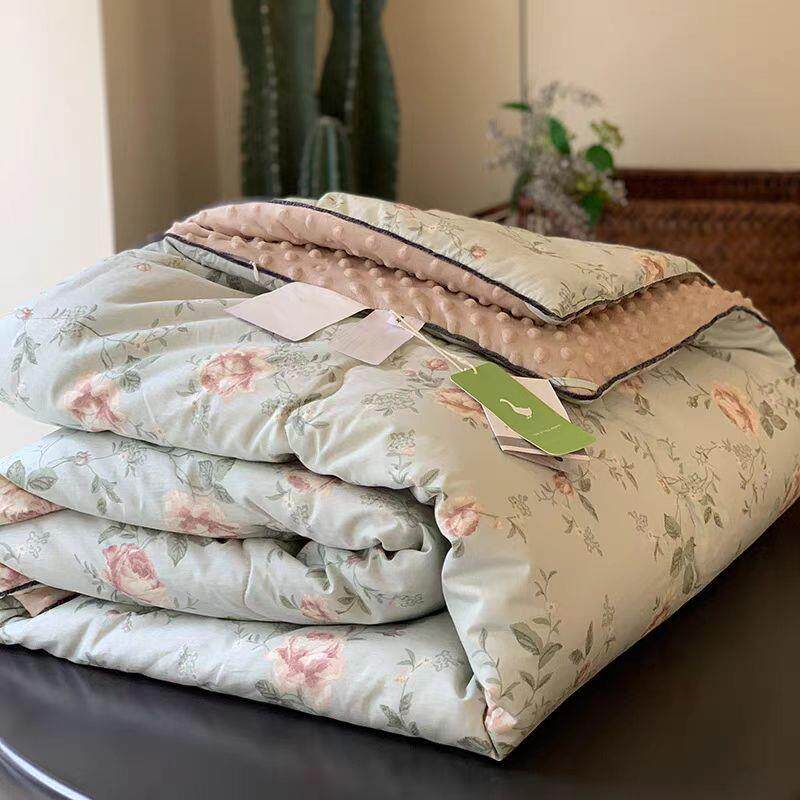 2023韩国成人全棉豆豆被春秋被子加厚双人豆豆被保暖大豆被可机洗