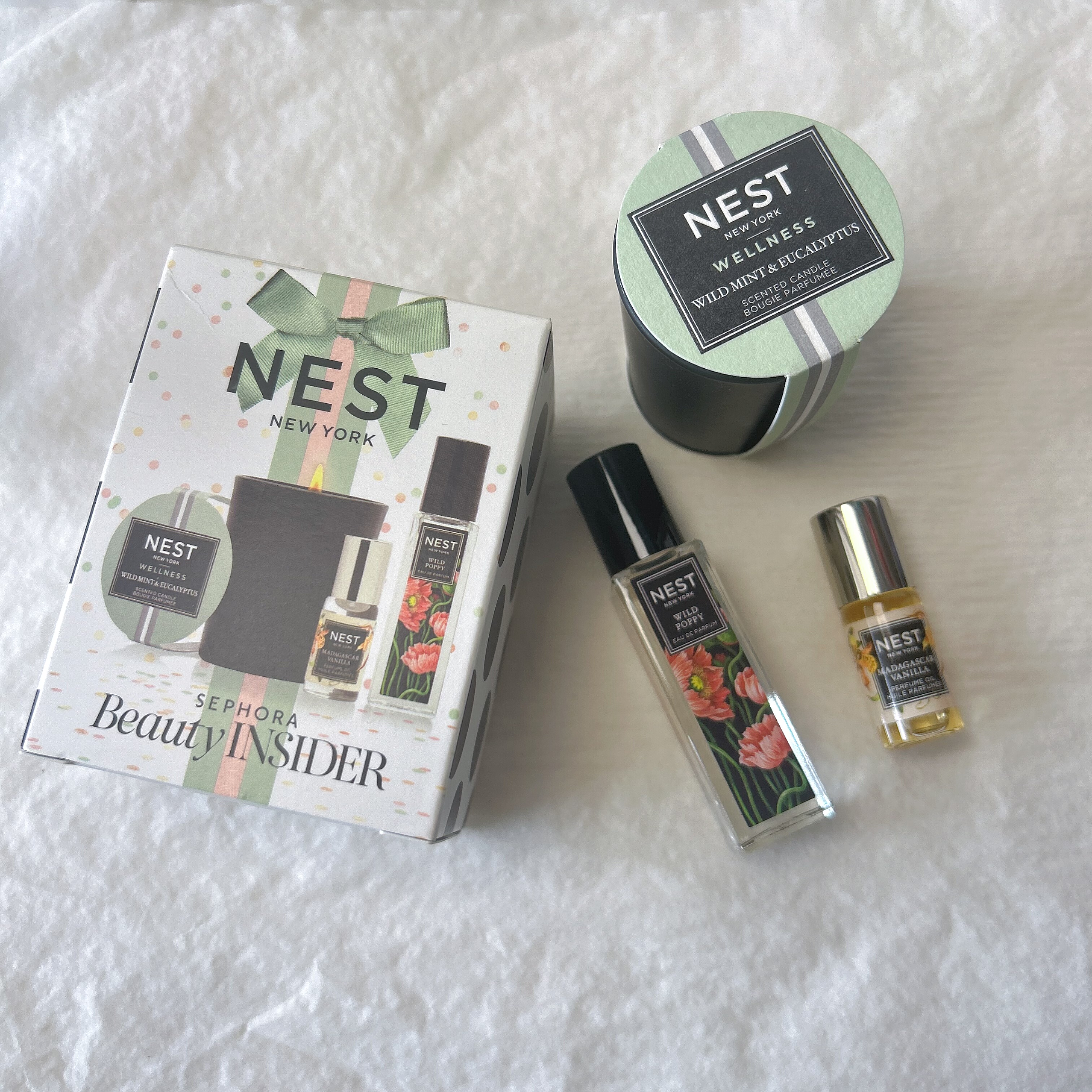 NEST  Fragrance薄荷香草香薰蜡烛27g罂粟香水6ml香草油3ml小样套