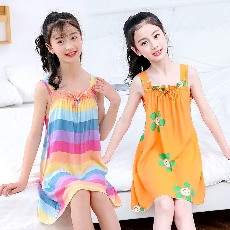 女童睡裙夏季棉绸公主吊带裙儿童裙子小女孩子无袖睡衣家居服薄款,童装/婴儿装/亲子装,家居裙/睡裙,淘宝优惠券,粉丝福利购,淘宝优惠卷