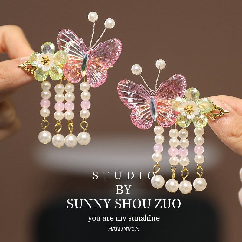 中国风儿童发夹古风珍珠流苏唐装汉服对夹女宝宝婴幼儿中国风头饰,童装/婴儿装/亲子装,发饰,淘宝优惠券,粉丝福利购,淘宝优惠卷