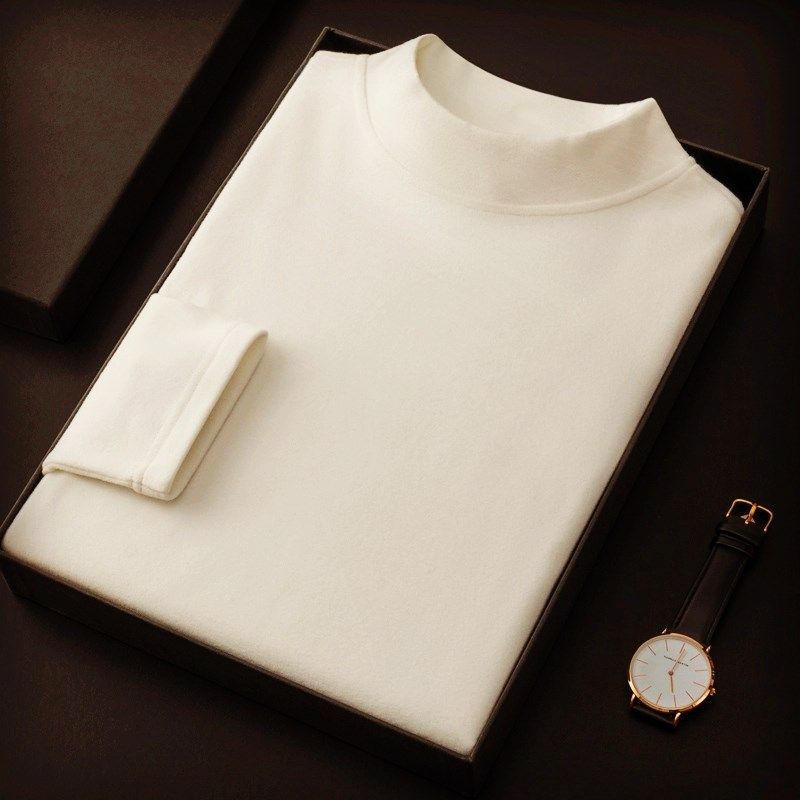 冬秋装羊毛半高领双面加绒德中领修身蚕丝保暖打底衫男士长袖t恤,男装,羊绒套衫,淘宝优惠券,粉丝福利购,淘宝优惠卷