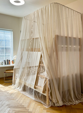 双层子母床蚊帐2023新款家用卧室上下铺儿童高低床不锈钢伸缩支架